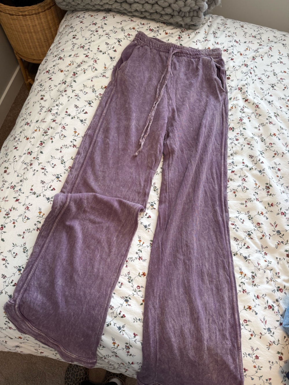Three Bird Nest Washed Lavender Drawstring Lounge Pants